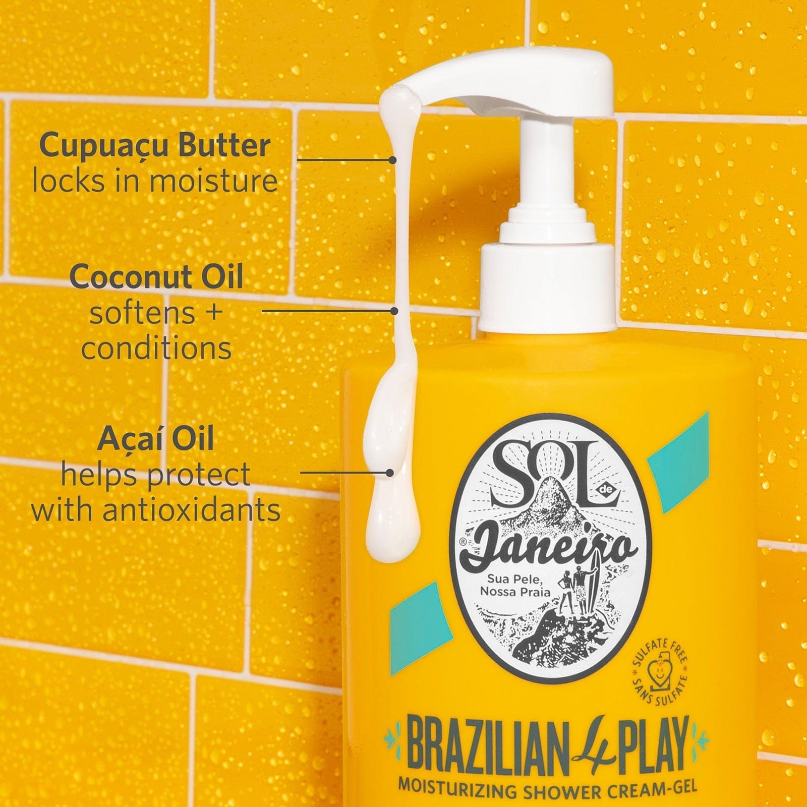 Brazilian Play Moisturizing Shower Cream-Gel 1 Liter - Image 4